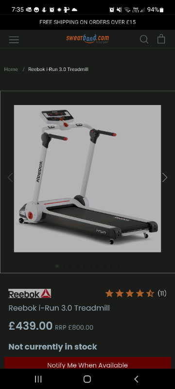Reebok i-run 3.0 treadmill | in 